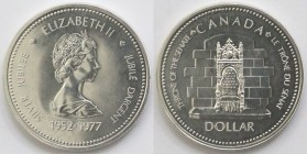 Canada. Dollaro 1977 Giubileo d'argento. Ag 500.