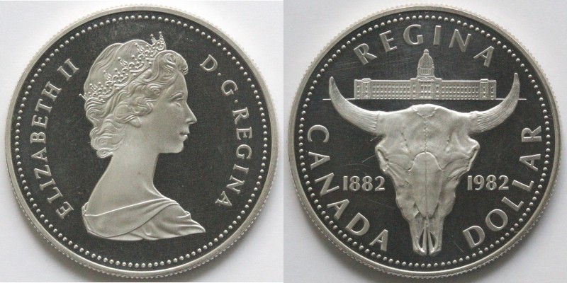 Monete Estere. Canada. Dollaro 1982 Regina. Ag 500. KM 133. Peso gr. 23,20. Diam...