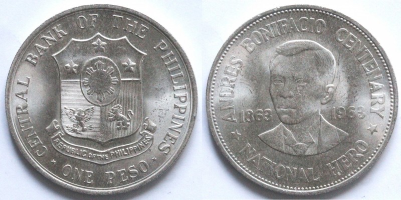 Monete Estere. Filippine. Peso 1963. Ag. KM. 193. Peso gr. 26,83. qFDC. (D.1021)...