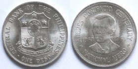 Filippine. Peso 1963. Ag.