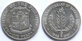 Filippine. Peso 1967. Ag.