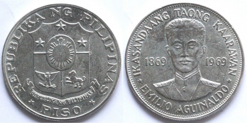 Monete Estere. Filippine. Peso 1969. Ag. KM. 201. Peso gr. 26,54. qFDC. (D.1021)...