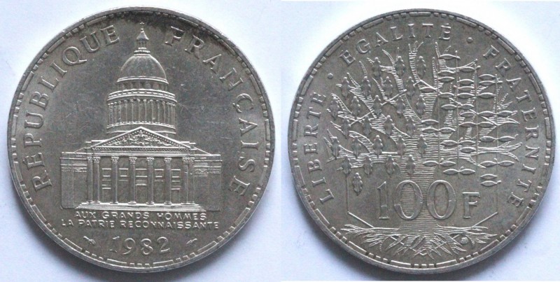 Monete Estere. Francia. 100 Franchi 1982. Ag. KM 951.1. Peso gr. 15,06. qFDC. Ma...