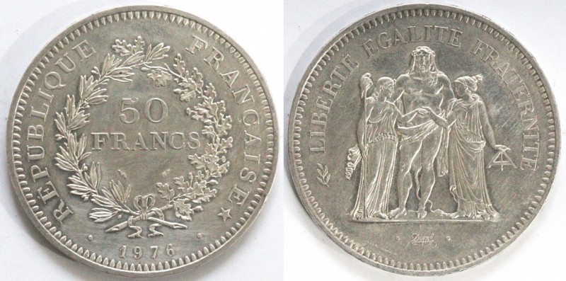 Monete Estere. Francia. 50 Franchi 1976. Ag. KM 941.1. Peso gr. 30,03. qFDC. (D....