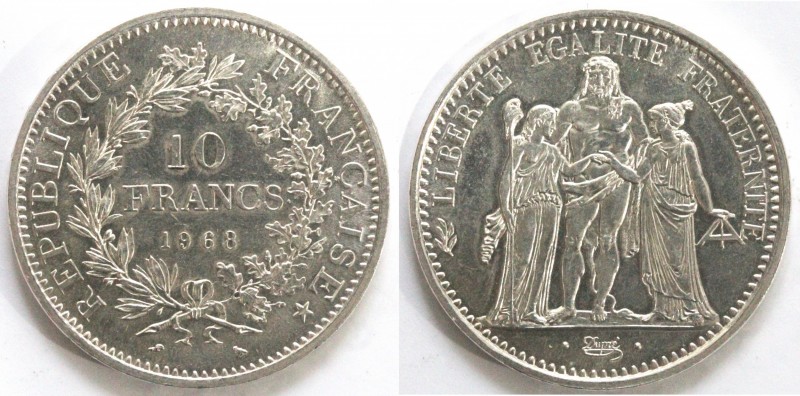 Monete Estere. Francia. 10 Franchi 1968. Ag. KM 932. Peso gr. 24,98. FDC. (D.102...