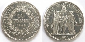Francia. 10 Franchi 1968. Ag.