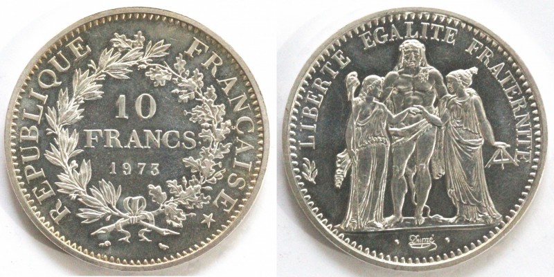Monete Estere. Francia. 10 Franchi 1973. Ag. KM 932. Peso gr. 25,08. FDC. (D.102...