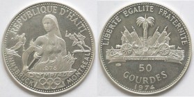 Haiti. 50 Gourde 1976. Ag 925.