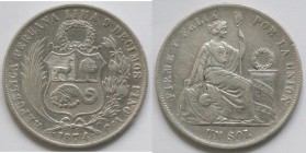 Peru. Sol 1874. Ag 900.