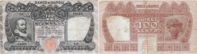 Banconote. Banco di Napoli. 100 Lire Tasso. D.M. 07-09-1918.