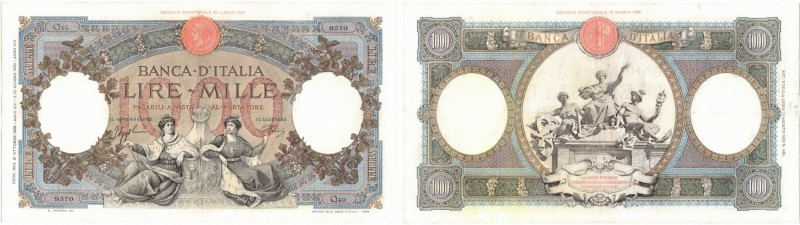 Banconote. Regno D'Italia. Vittorio Emanuele III. 1.000 Lire Regine del Mare. D....