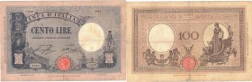 Banconote. Regno D'Italia. Vittorio Emanuele III. 100 Lire Azzurrino. (Fascio). D.M. 22-04-1930.