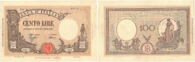 Banconote. Regno D'Italia. Vittorio Emanuele III. 100 lire Grande B. (B.I.) D.M. 10-10-1944.