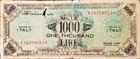 Banconote. Occupazione Americana. 1000 Am lire 1943. Bilingue FLC.
