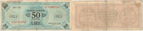 Banconote. Occupazione Americana. 50 Am lire 1943. Bilingue FLC. Gig AM 11A.