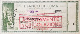 Banconote. Banco di Roma. 200 Lire 1944.