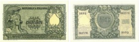 Banconote. Repubblica Italiana. 50 lire Italia Elmata. D.M. 31-12-1951.