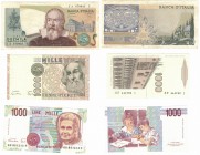 Banconote. Repubblica Italiana. Lotto di 3 pezzi da 1000 e 2000 lire.