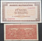 Banconote. Estere. Austria. Occupazione Tedesca. Lotto di 2 banconote. 50 Scellini e 50 Groschen.