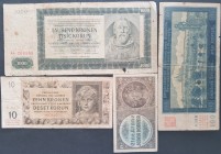 Banconote. Estere. Boemia e Moravia.  Lotto di 4 banconote.