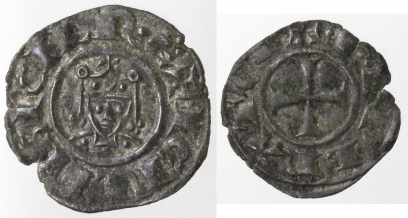 Zecche Italiane. Messina. Federico II. 1197-1250. Denaro con testa di prospetto....