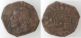 Napoli. Filippo IV. 1621-1665. Grano 1647. AE. 