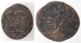 Napoli. Repubblica Napoletana. 1647-1648. Pubblica 1648. Corona insolita e cartiglio nello stemma. Ae.