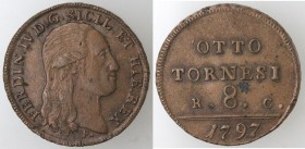 Napoli. Ferdinando IV. 1759-1799. 10 Tornesi 1798. Ae.