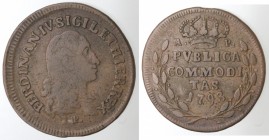 Napoli. Ferdinando IV. 1759-1799. Pubblica da 3 Tornesi 1793. Ae.