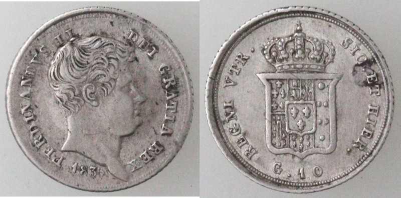 Zecche Italiane. Napoli. Ferdinando II. 1830-1859. Carlino 1836. 5 aggiustato a ...