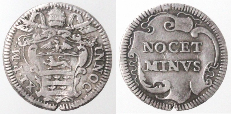 Zecche Italiane. Roma. Innocenzo XI. 1679-1689. Grosso s.d. Ag. M.183. Mir 2037/...