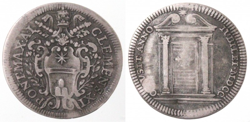 Zecche Italiane. Roma. Clemente XI. 1700-1721. Giulio. Ag. Mun. 84. Mir. 2224/1....