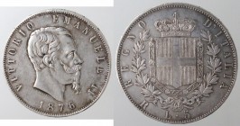 Vittorio Emanuele II. 1861-1878. 5 lire 1876. Ag.