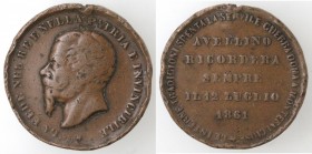 Medaglie. Vittorio Emanuele II. 1861-1878. Ae. Avellino - A ricordo della lotta contro il brigantaggio. Montefalcione 12 Luglio 1861.