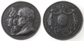 Medaglie. Napoli. Francesco I. 1825-1830. Medaglia 31 maggio 1830. Per la visita dei Reali di Napoli alla Zecca di Parigi. Peltro. 