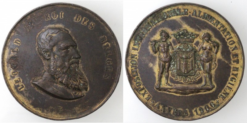 Medaglie. Belgio. Leopoldo II. 1865-1909. Medaglia 1906 per l'Esposizione Intern...