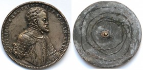 Medaglie. Spagna. Filippo II Principe. 1554-1556. Placca 1555. Br. argentato. 