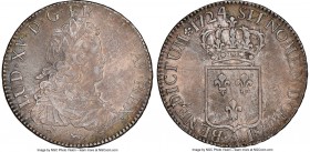Louis XV Ecu 1724-A AU50 NGC, Paris mint, KM459.1, Dav-1328 Gad-319 (R2). Well-struck with minor handling marks, mottled gray toning, and touches of o...