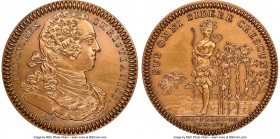 Louis XV copper Restrike Franco-American Jeton 1751-Dated MS65 Red and Brown NGC, cf. Br-510 (for type), Lec-105. Plain edge (stamped with cornucopia)...
