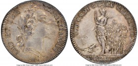 Louis XV silver Franco-American Jeton 1751-Dated XF45 NGC, Br-510 var. (with alligator), Lec-108a. Faintly reeded edge. Coin alignment. Laureated bust...