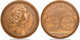 Louis XV copper Restrike Franco-American Jeton 1753-Dated MS65 Red NGC, cf. Br-513 (for type), Lec-128 var. (different bust). Plain edge (stamped with...