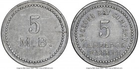 Hudson's Bay Company - Labrador District aluminum 5 Made-Beaver Token ND (before 1919) MS62 NGC, FT-Unl., Gringras-255 (R10). Plain edge. Medal alignm...