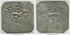Hudson's Bay Company zinc Counterstamped Uniface Plate or Trade Token ND AU, Br-Unl., FT-Unl., cf. Gingras-pg. 71 (no mention is made of this type). 2...