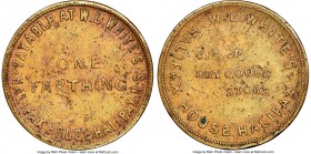 Nova Scotia brass "W.L. White's - Halifax" Farthing Token ND (1847) AU Details (Damaged) NGC, Br-899, NS-17A2, Courteau-363 (R9). Plain edge. Coin ali...