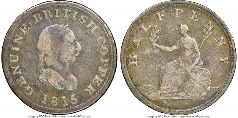 Nova Scotia "Genuine British Copper" 1/2 Penny Token 1815 Fine Details (Tooled) ...