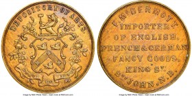 New Brunswick "F. McDermont" Business Card (Token) ND (1845) MS63 NGC, Br-914, NB-3. Plain edge. Medal alignment. Tied with the two Robins examples fo...