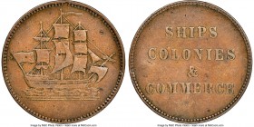 Prince Edward Island "Ships Colonies & Commerce" 1/2 Penny Token ND (1835) VF Details (Damaged) NGC, Br-997, PE-10-20, Lees-20 (R10). Plain edge. Meda...