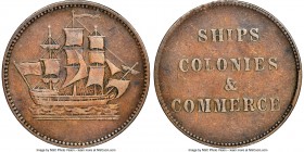 Prince Edward Island "Ships Colonies & Commerce" 1/2 Penny Token ND (1835) XF45 Brown NGC, Br-997, PE-10-21, Lees-21 (R9). Plain edge. Medal alignment...