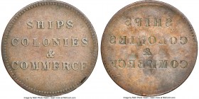 Prince Edward Island Mint Error - Reverse Brockage "Ships Colonies & Commerce" 1/2 Penny Token ND (1835) XF40 NGC, cf. PE-10 (for type). Plain edge. L...