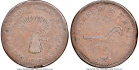 Prince Edward Island "Sheaf of Wheat/Plow" 1/2 Penny Token 1840 XF40 Brown NGC, Br-916, PE-4. Plain edge. Coin alignment. Comparatively elusive in thi...